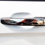 Накладки на наружные ручки дверей из нержавейки (с надписью Vesta) Лада Веста